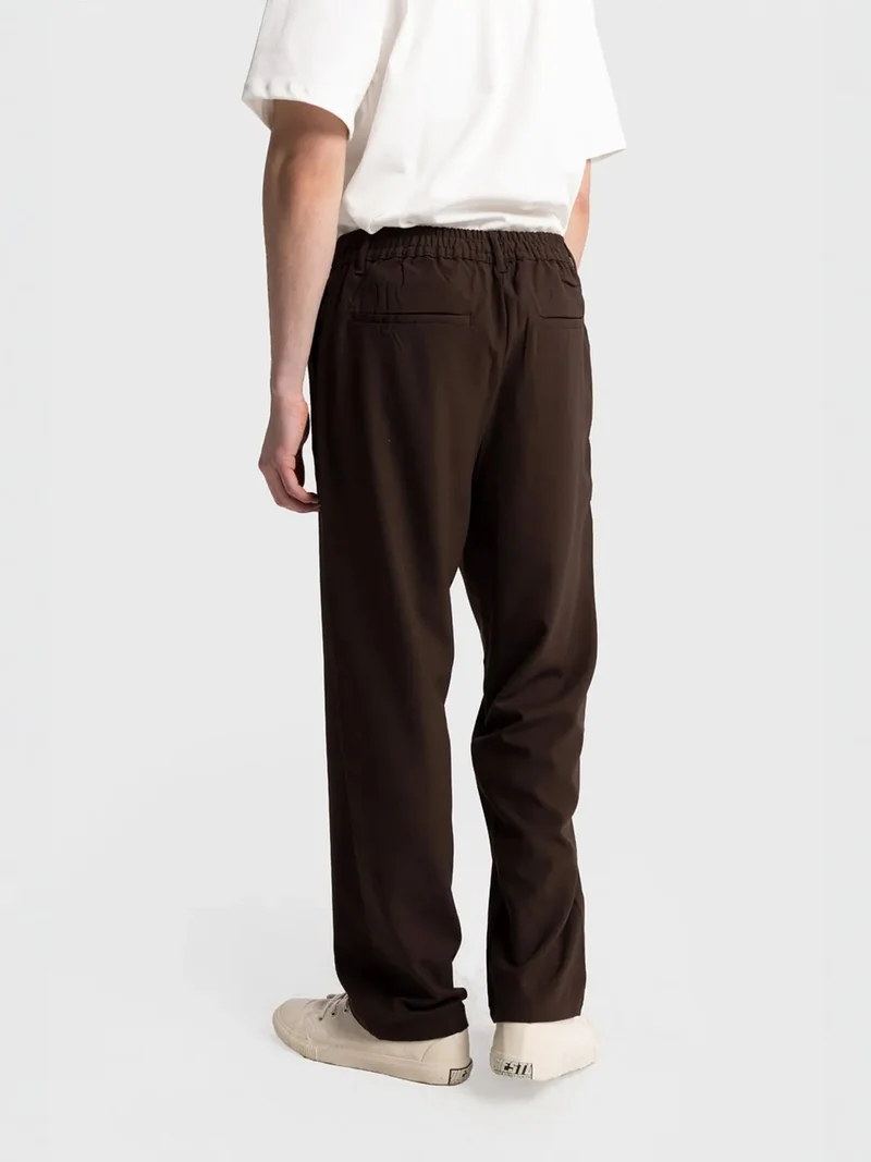 Giesto Mocha Brown GIESTO Pleated Straight Leg Pants for Men | Best Price UAE